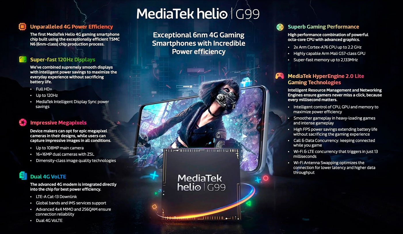 Ключевые особенности MediaTek Helio G99