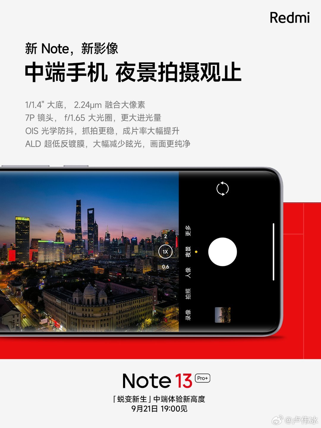 Redmi Note 13 Pro+ получит флагманскую камеру с ночным режимом